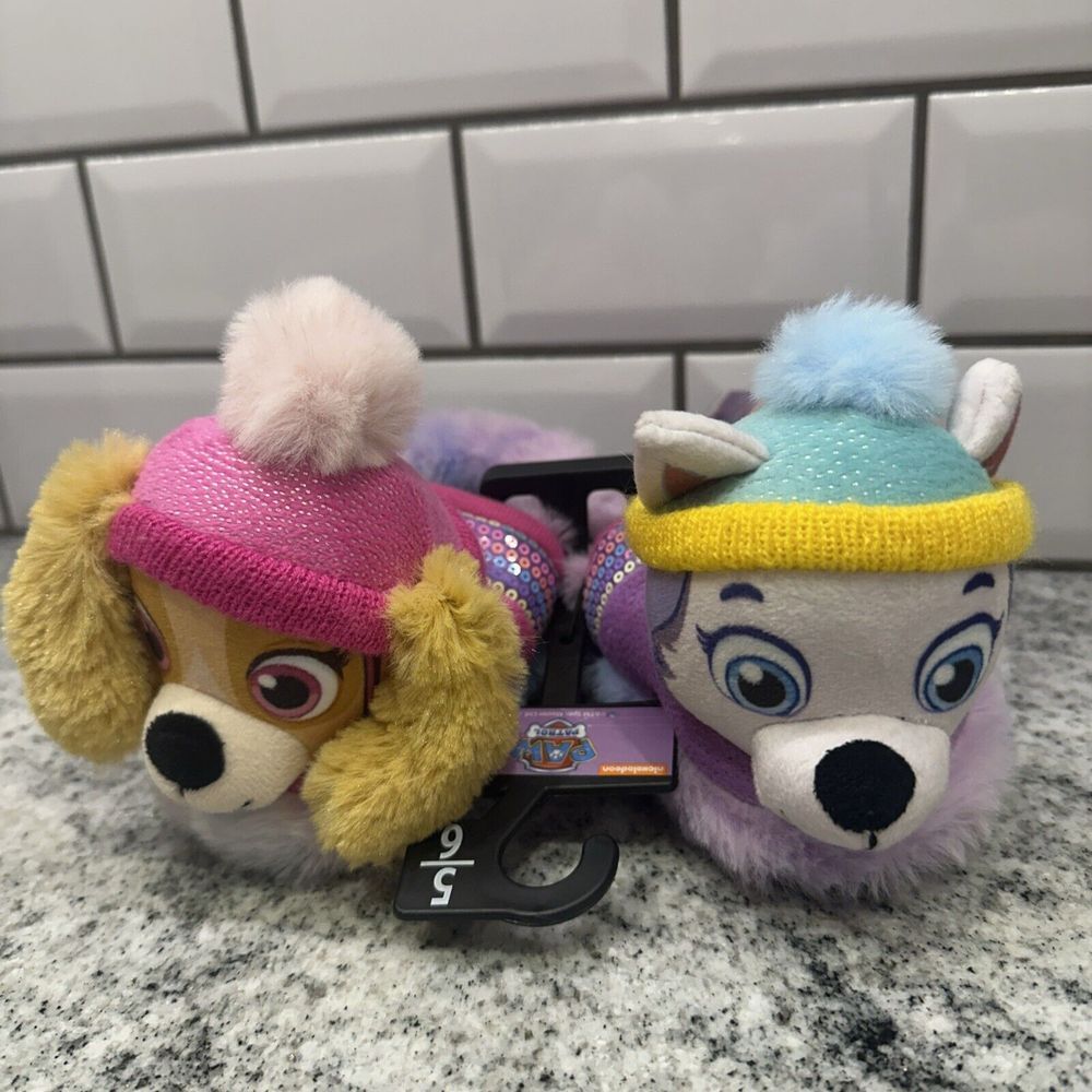 Paw Patrol Slippers Girls 5-6 Pink Sky Everest Slip On Shoes Unisex‎ Nickelodeon